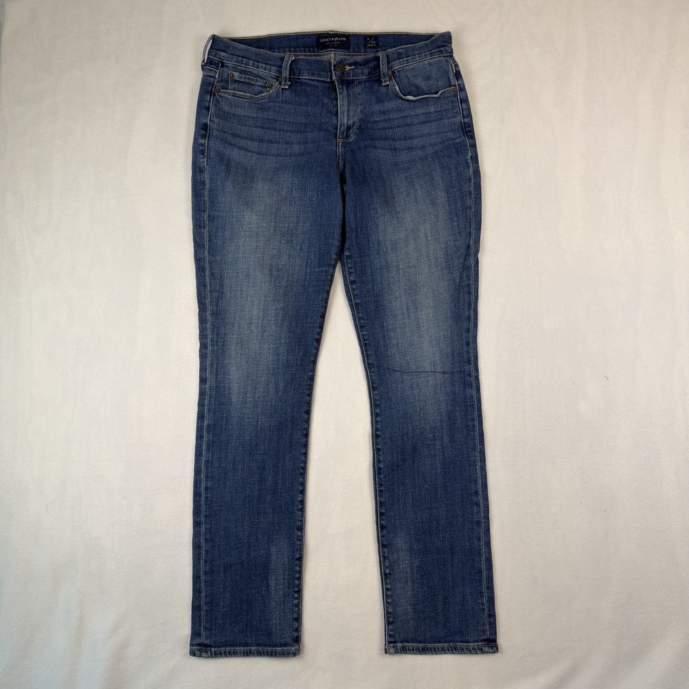 Lucky Brand Sweet Mid Rise Straight Jeans Women's 8/29R Dark Blue Denim Stretch